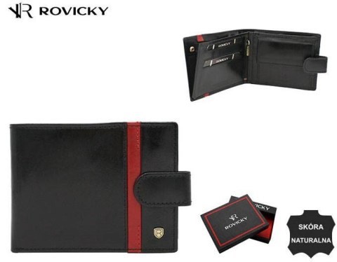 Portfel męski skórzany 22319L-RVTP BLACK+RED