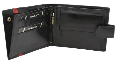 Portfel męski skórzany 22319L-RVTP BLACK+RED