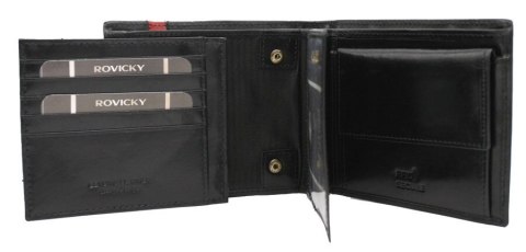 Portfel męski skórzany 22321-RVTP BLACK+RED