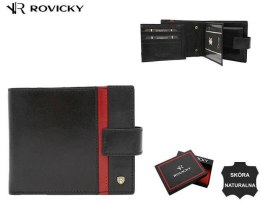 Portfel męski skórzany 22321L-RVTP BLACK+RED