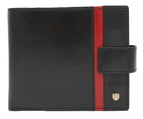 Portfel męski skórzany 22321L-RVTP BLACK+RED