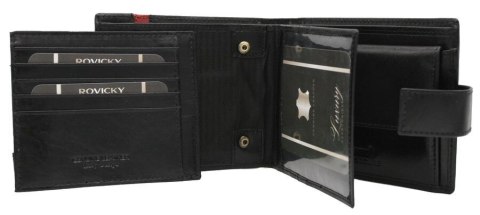 Portfel męski skórzany 22321L-RVTP BLACK+RED