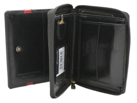 Portfel męski skórzany 22322-RVTP BLACK+RED