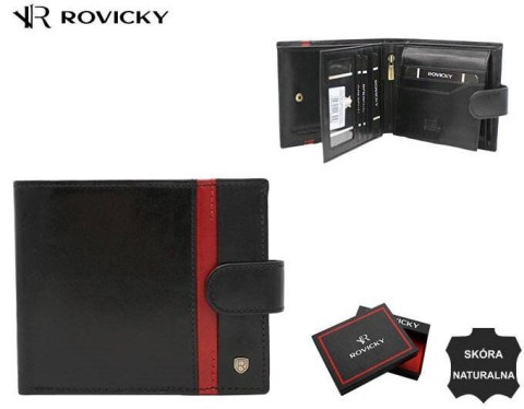 Portfel męski skórzany 22323-RVTP BLACK+RED