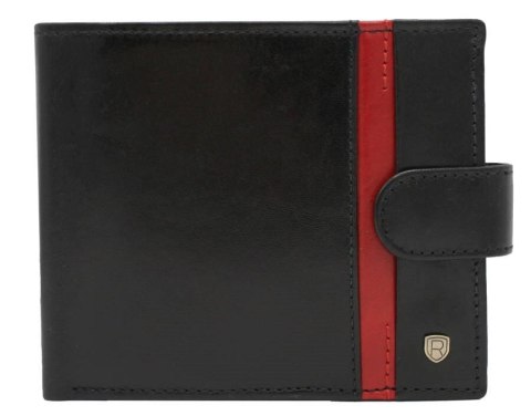 Portfel męski skórzany 22323-RVTP BLACK+RED