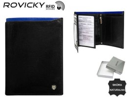 Portfel męski skórzany N4-RVT-6887 Black+Navy