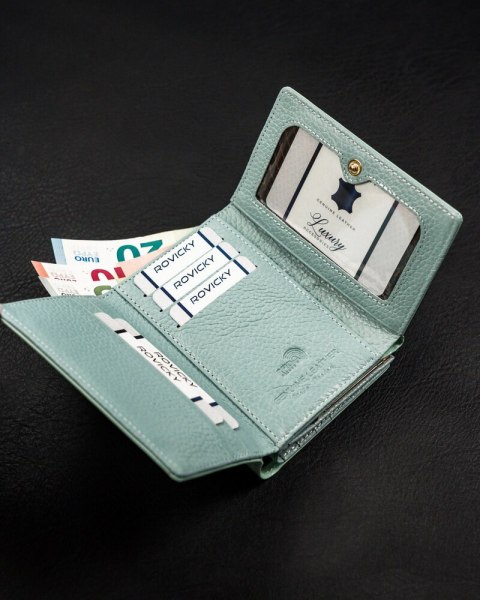 Portfel damski skórzany 15-09-SH-RFID-1296 Mint