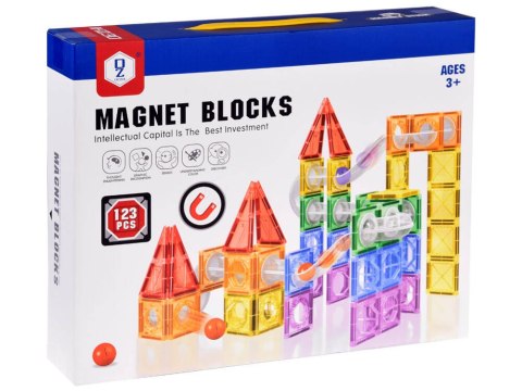 Klocki magnetyczne 123-elementy kulodrom tor kulki ZA4719