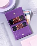Mały, skórzany portfel damski na karty z systemem RFID Protect - Peterson