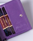 Mały, skórzany portfel damski na karty z systemem RFID Protect - Peterson