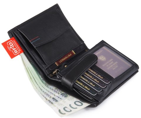 Portfel męski w wersji slim z koziej skóry — Peterson