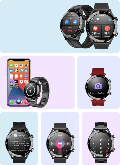 SMARTWATCH MĘSKI Gravity GT4-5 - WYKONYWANIE POŁĄCZEŃ, KROKOMIERZ (sg023e)