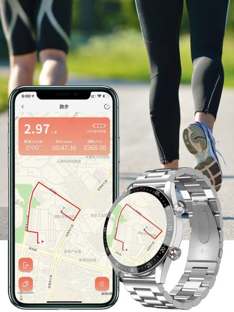 SMARTWATCH MĘSKI Gravity GT4-6 - WYKONYWANIE POŁĄCZEŃ, KROKOMIERZ (sg023f)