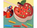 Złap robaczka jabłko wędka magnes przeplatanka 2w1 Montessori ZA4687