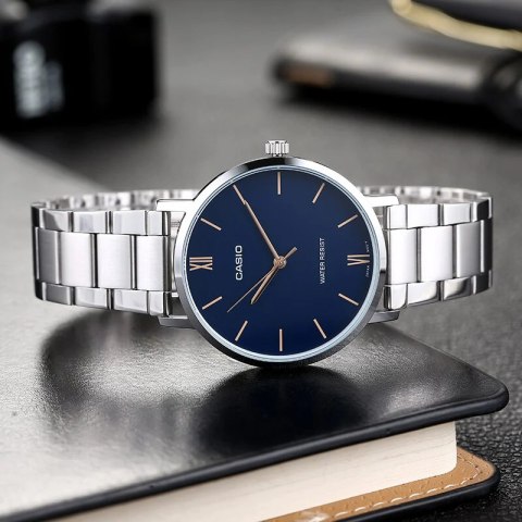 ZEGAREK MĘSKI CASIO MTP-VT01D-2B (zd165c) - KLASYKA + BOX