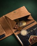 Skórzany portfel męski z klipsem na banknoty — Peterson