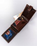 Duży, skórzany portfel męski zapinany na zatrzask — Peterson