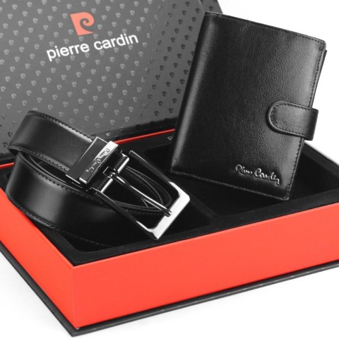 Zestaw prezentowy 2: DWUSTRONNY PASEK + PORTFEL PIERRE CARDIN