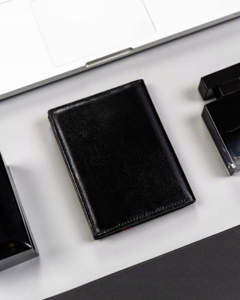 Portfel męski skórzany 22314-RVTP BLACK+RED