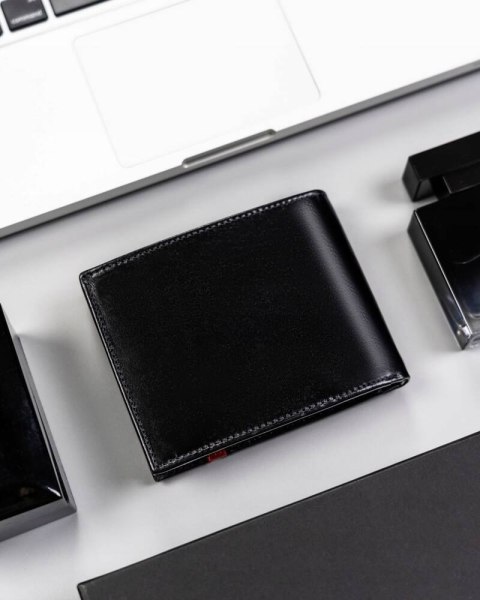 Portfel męski skórzany 22319-RVTP BLACK+RED