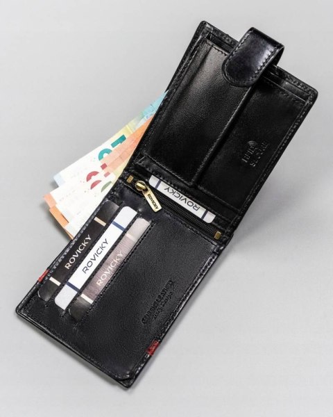 Portfel męski skórzany 22319L-RVTP BLACK+RED