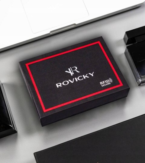 Portfel męski skórzany 22320-RVTP BLACK+RED
