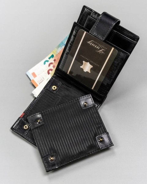 Portfel męski skórzany 22321L-RVTP BLACK+RED