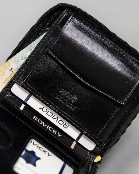 Portfel męski skórzany 22322-RVTP BLACK+RED