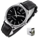 KLASYCZNY ZEGAREK MĘSKI DO GARNITURU CASIO MTP-V005L-1B + PUDEŁKO PREZENT