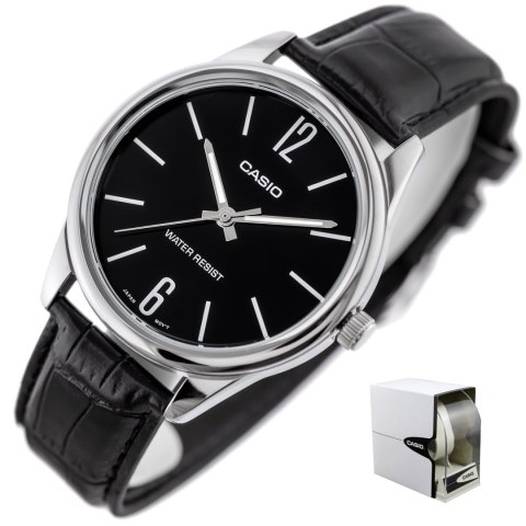KLASYCZNY ZEGAREK MĘSKI DO GARNITURU CASIO MTP-V005L-1B + PUDEŁKO PREZENT