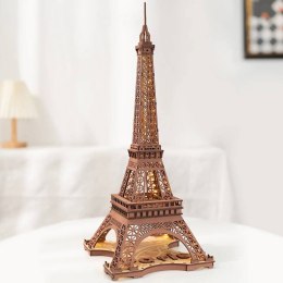 ROBOTIME Drewniane Puzzle Model 3D - Wieża Eiffla z Oświetleniem LED