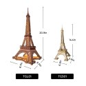 ROBOTIME Drewniane Puzzle Model 3D - Wieża Eiffla z Oświetleniem LED