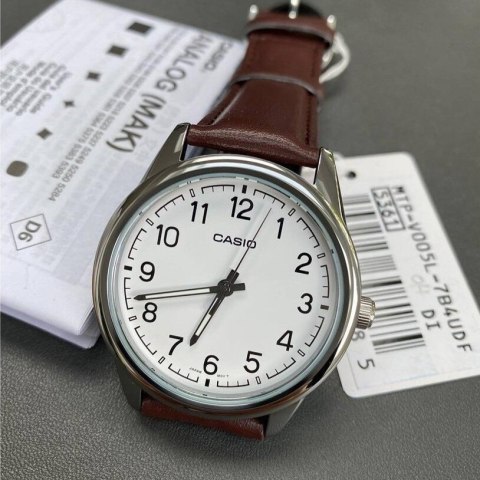 KLASYCZNY ZEGAREK MĘSKI DO GARNITURU CASIO MTP-V005L-7B4 + PUDEŁKO PREZENT