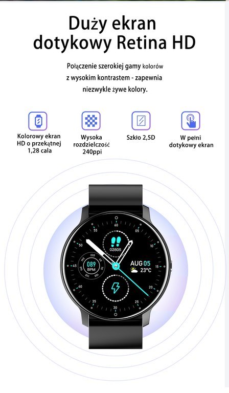 SMARTWATCH UNISEX GRAVITY GT1-10 - PULSOMETR, WŁASNE TARCZE (sg015j)