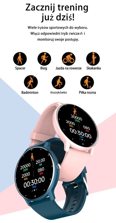 SMARTWATCH UNISEX GRAVITY GT1-10 - PULSOMETR, WŁASNE TARCZE (sg015j)