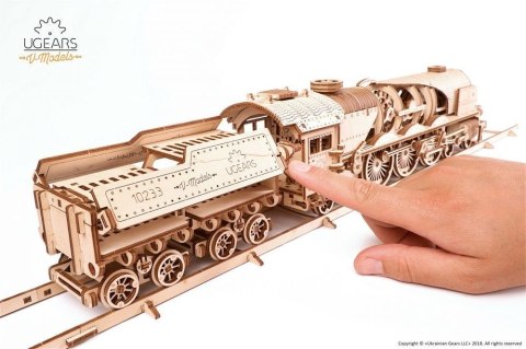 LOKOMOTYWA Z WĘGLARKĄ V-EKSPRES MODEL MECHANICZNY DO SKŁADANIA