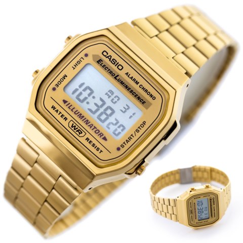 ZEGAREK MĘSKI CASIO A168WG-9W (zd088b) - KLASYKA