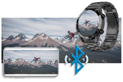SMARTWATCH MĘSKI Gravity GT4-2 - WYKONYWANIE POŁĄCZEŃ, KROKOMIERZ (sg023b)