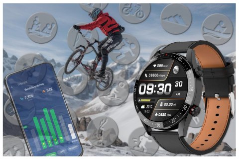 SMARTWATCH MĘSKI Gravity GT4-4 - WYKONYWANIE POŁĄCZEŃ, KROKOMIERZ (sg023d)