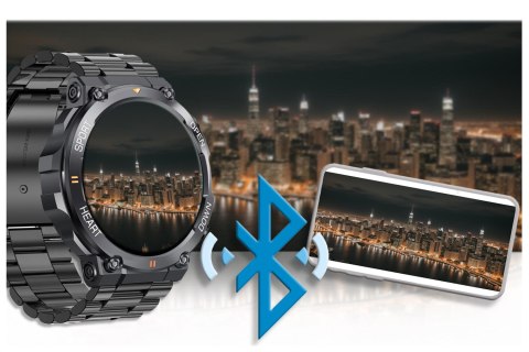 SMARTWATCH MĘSKI Gravity GT7-2 PRO - WYKONYWANIE POŁĄCZEŃ, PULSOKSYMETR (sg018b)