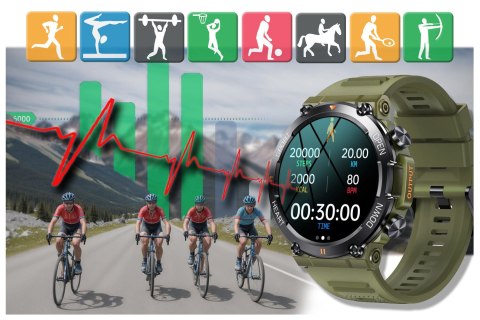 SMARTWATCH MĘSKI Gravity GT7-3 PRO - WYKONYWANIE POŁĄCZEŃ, PULSOKSYMETR (sg018c)