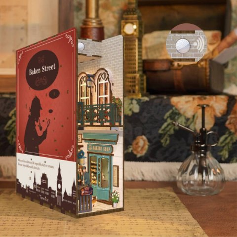 Tonecheer Składany Drewniany Model 3D LED - Book Nook Baker Street
