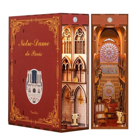 Tonecheer Składany Drewniany Model 3D LED - Book Nook Notre Dame