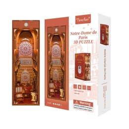 Tonecheer Składany Drewniany Model 3D LED - Book Nook Notre Dame