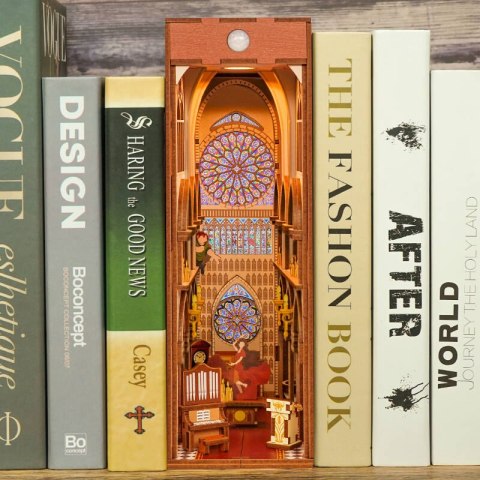 Tonecheer Składany Drewniany Model 3D LED - Book Nook Notre Dame