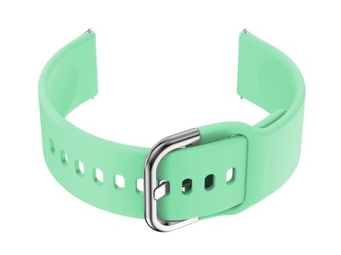 Pasek gumowy do smartwatch 18mm - miętowy/srebrny