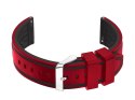 Pasek gumowy do zegarka U14 - czerwony/czarny - 22mm