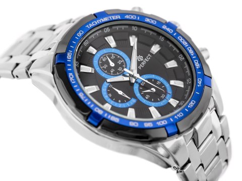 ZEGAREK MĘSKI PERFECT - MILTON - silver/blue (zp112j)
