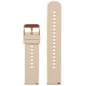 Pasek gumowy do zegarka U27 - beżowy/rosegold - 22mm