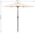 Duży parasol ogrodowy skośny łamany z korbą 6 żeber beżowy 270 cm
